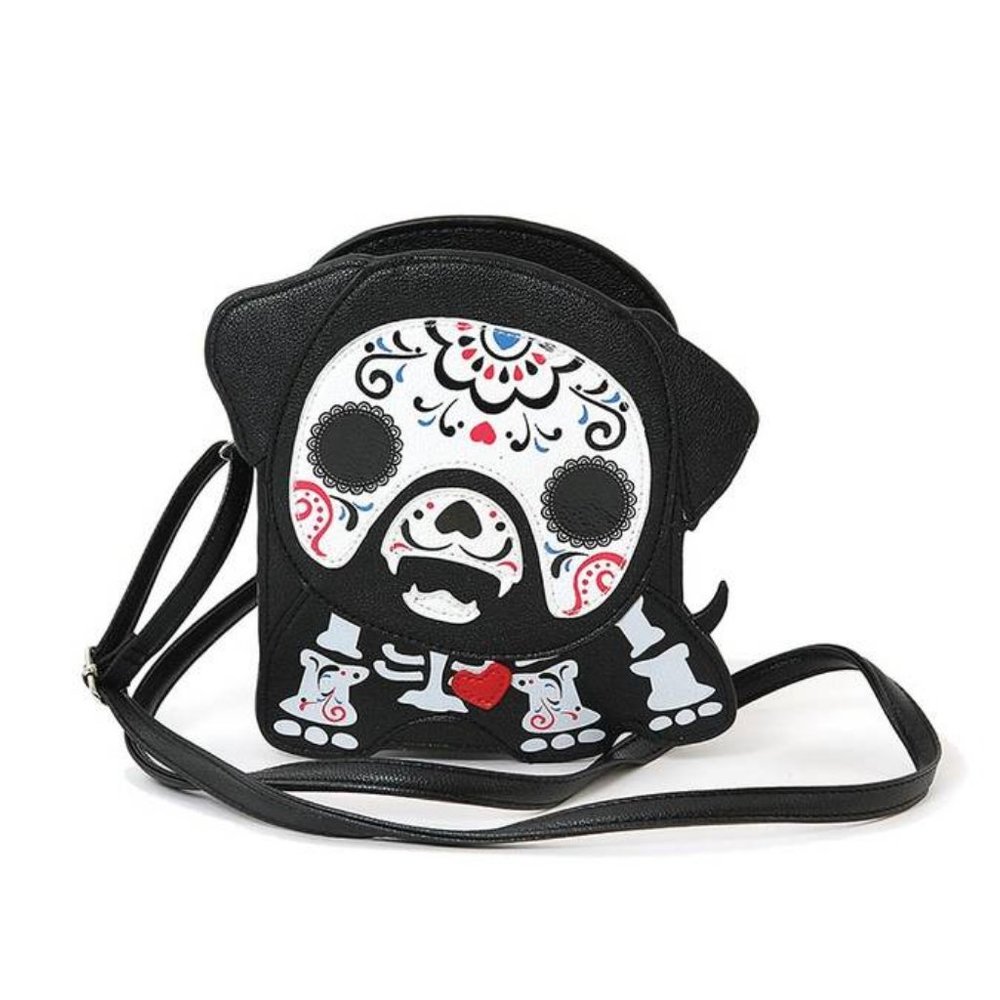 Sugar Skull Dog Small Cross Body Bag